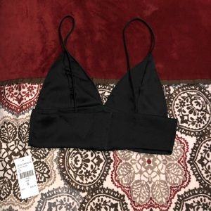Black silk shorts with matching bralette